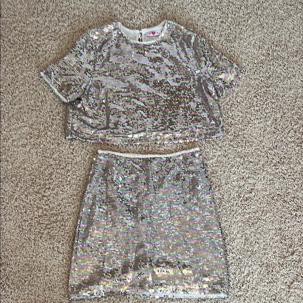 Buddy Love Silver Sequin Dress Set